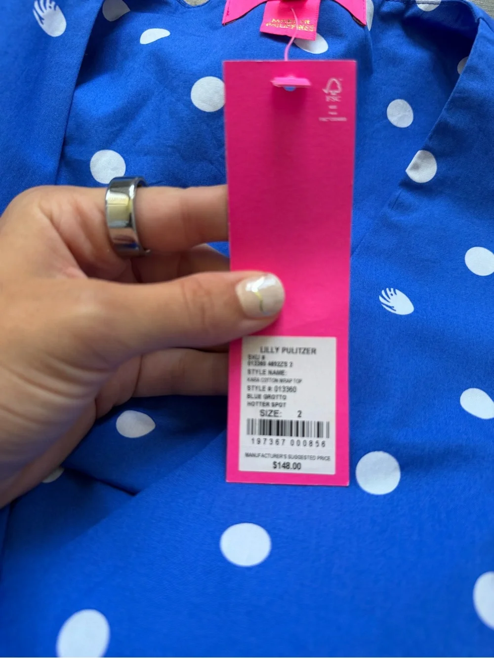 Preppy Lilly Pulitzer polka dot wrap blouse NWT size 2